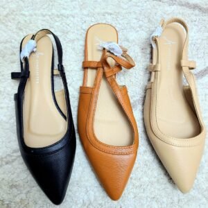square toe jewel buckle flats